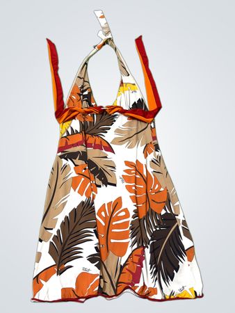 RITRATTI Halterkleid mit Blätterdruck
