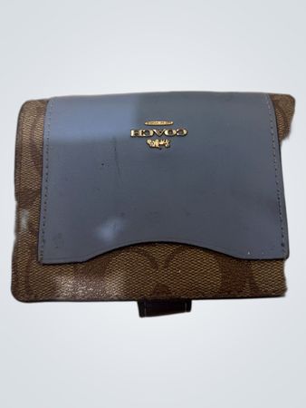 Coach Signature Canvas Tri-Fold Wallet