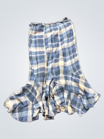 M&Co. Blau karierten Rüschrock