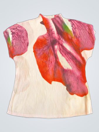 Issey Miyake Plissée-Oberteil mit Blumenmuster