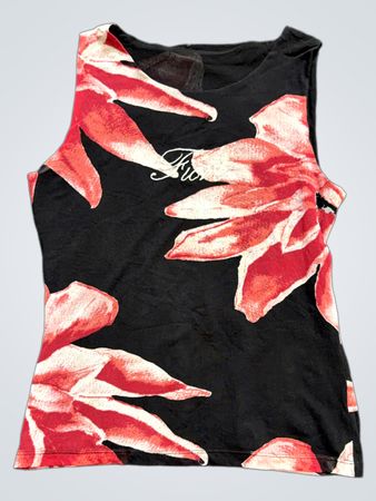 Fiorucci Schwarzes Floral-Top
