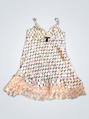 Damenkleid mit Rüschen und Blumenmuster (Spaghettiträger)