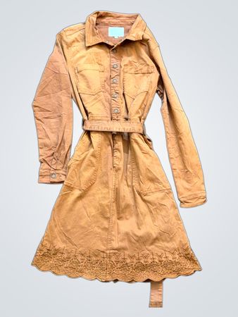 Creme besticktes Kleid