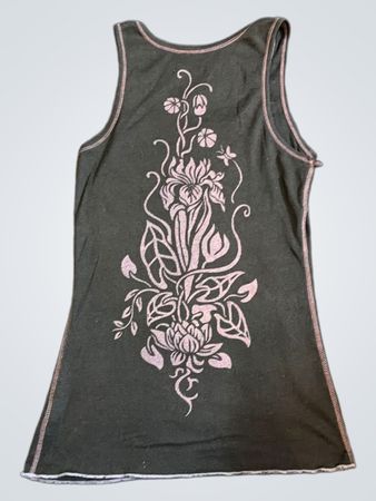 Schwarzes Tanktop mit Blumenmuster