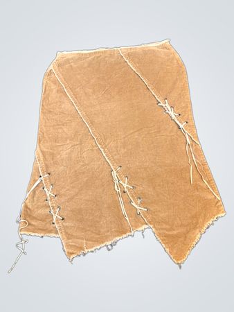 Kordrock in Braun mit Schnürung