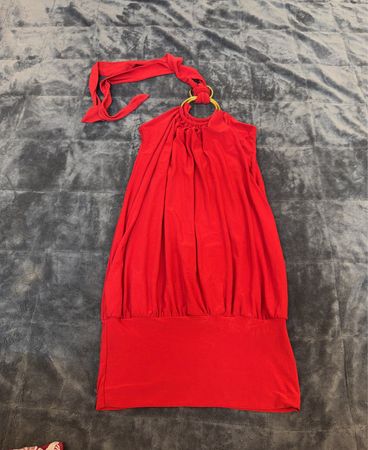 Wet Seal Red Neckholder-Maxikleid