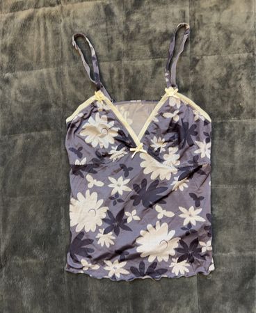 Floral-Print-Top mit Trägern und Schleifen