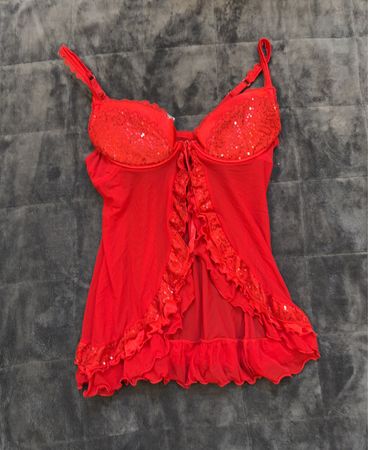 Rotes Babydoll-Top