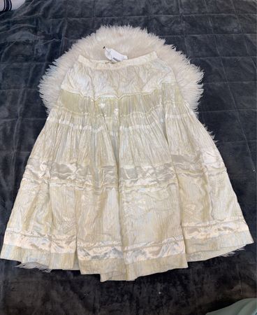 APROPOS Damen Maxi-Rock aus Crêpe mit plissierten Banddetails