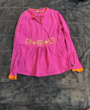 AGATHA RUIZ DE LA PRADA pinkes Langarmshirt mit orangener Einfassung