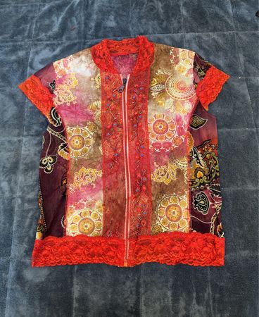 Bohemian Patchwork Reißverschlussjacke