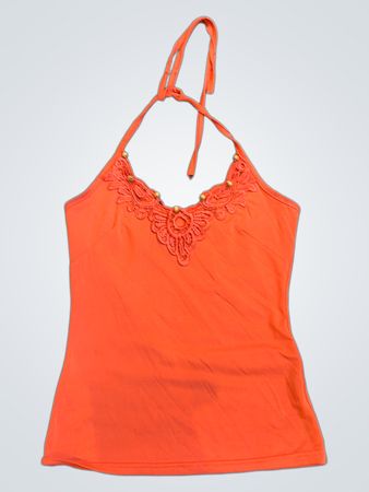 Top a canotta con collo halter Nadersky Arancione