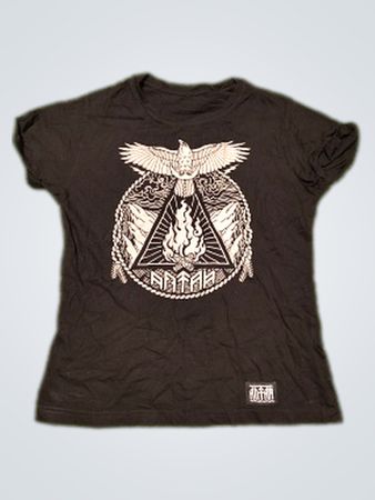 Schwarzes T-Shirt mit grafischem Druck