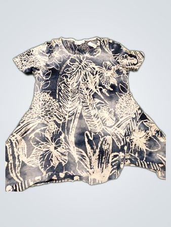 NorthStyle Damen Tunika-Top mit blau-weißem Blumenmuster