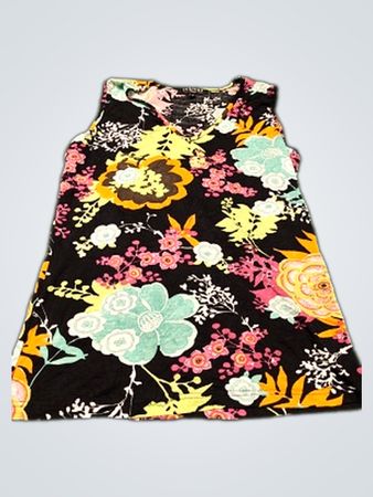 IN LINEA Firenze Schwarzes Blumenmuster Ärmelloses Top