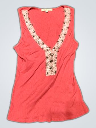 Isabel Damen Pink Beaded Tanktop