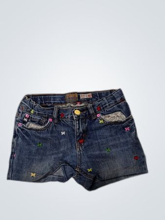 Embroidered Denim Shorts