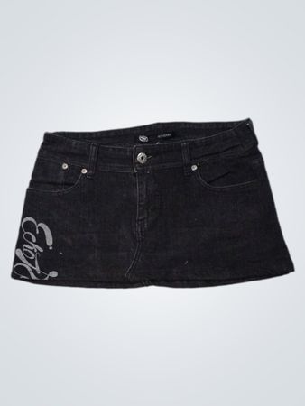 G2007 Black Denim Skirt
