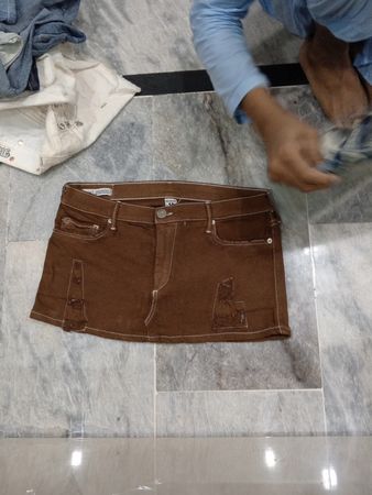 Brown Denim Skirt