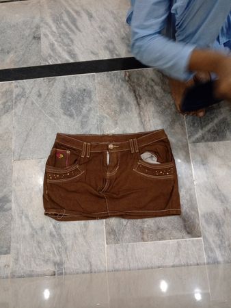 Enye Brown Corduroy Mini Skirt