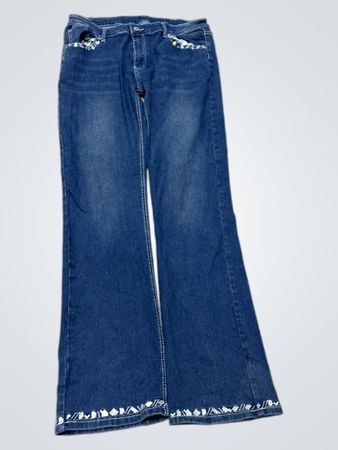 JILLS Damen Bootcut-Jeans mit bestickten Taschen