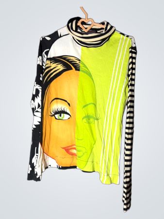Busto'c Barcelona Camisola de Gola Alta com Estampa Gráfica de Manga Longa