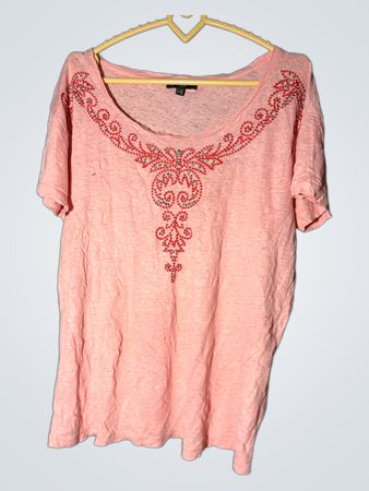 123 Rosa Verziertes T-Shirt