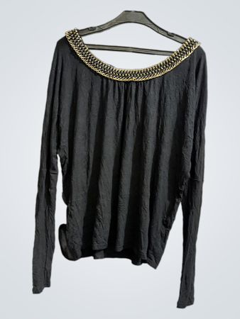 Morgan Black Embellished Long Sleeve Top