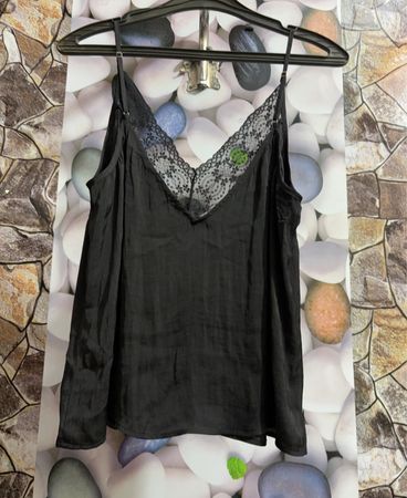 Morgan Black Lace Trim Cami Top
