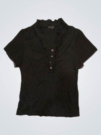 7-IDconcept. Schwarze Bluse mit Rüschen