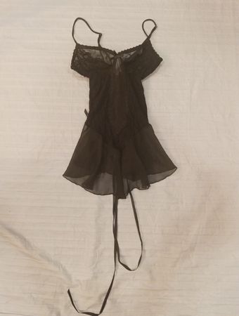 ESCANTÉ INC Schwarzes Spitzen-Babydoll Stil 1533 Medium