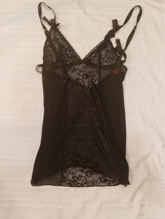 Seven 'til Midnight Schwarzes Spitzen-Babydoll
