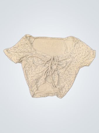 AEROPOSTALE Weißer Floral-Druck Raffung Krawatten-Vorderseite Crop Top