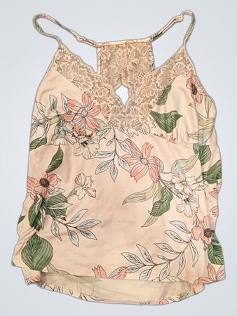 Linea Donatella Floral Print Lace Trim Cami