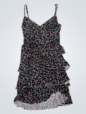 Dynamite Leopard Print Ruffle Dress