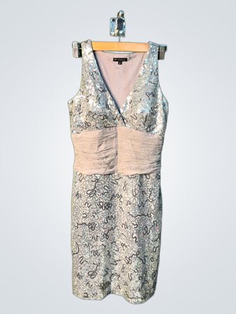 X:IS Clothing Sequin Embellished Ruched Waist Dress