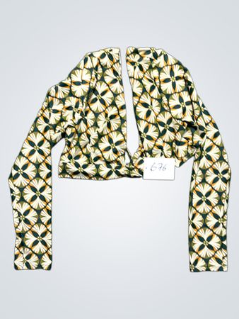 Cropped Jacket with Geometric Pattern