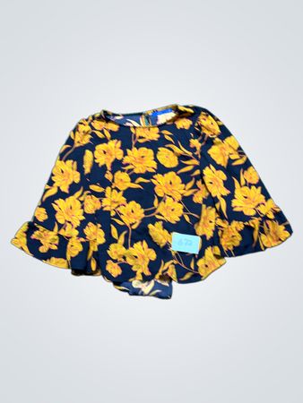 APT.9 Floral Print Ruffle Sleeve Top