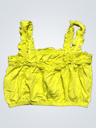 Lime Green Ruffled Crop Top