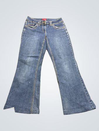 Contrast Blue Flare Jeans