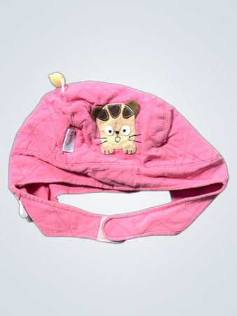 Domoko Pink gesteppte Babymütze mit Katzenapplikation