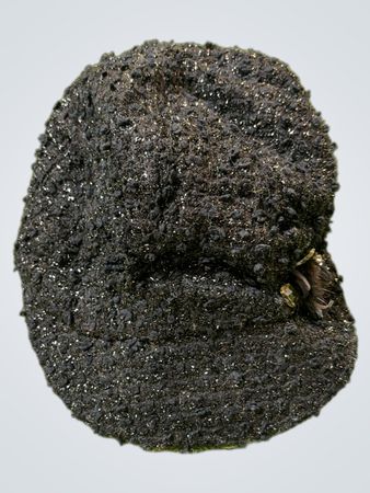 Schwarze strukturierte Mütze mit Glitzerakzenten