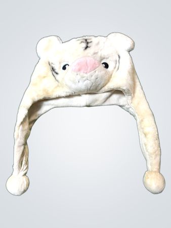 Weiße Tiger Plüschmütze
