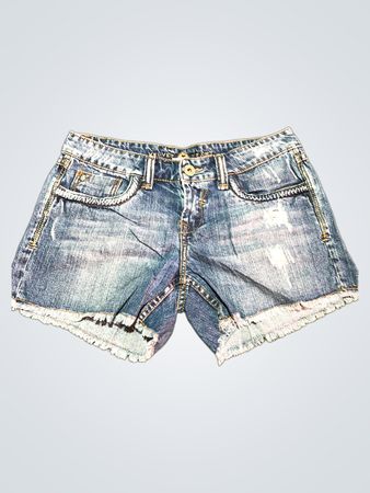 Samtiges Herz Jeansshorts