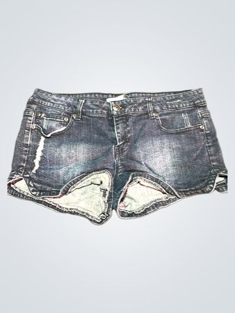 21 DENIM Women's Distressed Denim Shorts