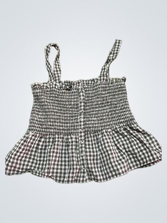 Forever 21 Gingham gerafftes Peplum-Cami-Top
