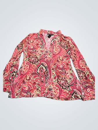 INC International Concepts Paisley Print Langärmelige Bluse