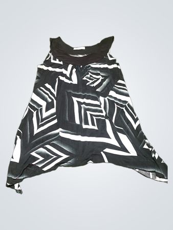 Claudia Richard ärmelloses Oberteil mit schwarz-weißem geometrischem Muster