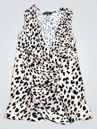 DKNY Top mit Leopardenmuster, geraffter, ärmelloser Schnitt