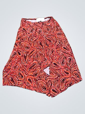 WORTHINGTON Stretch Medium Red Orange Black Pattern Skirt